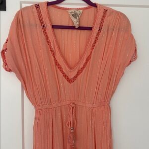Z&L Peach Maxi Coverup with shimmer